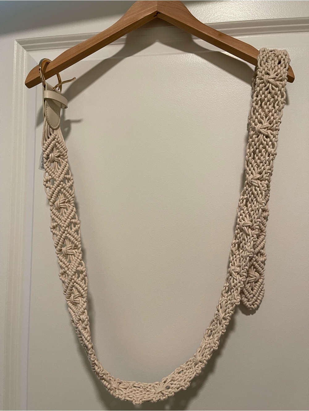 Handwoven Macramé Belt in Cream — Women's Accessory